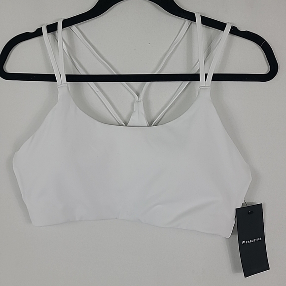 NWT Fabletics Women's Principal Low Impact White Sports Bra Size M MSRP $50 - Picture 1 of 5